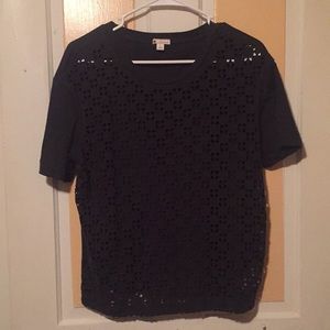 black holey crop top